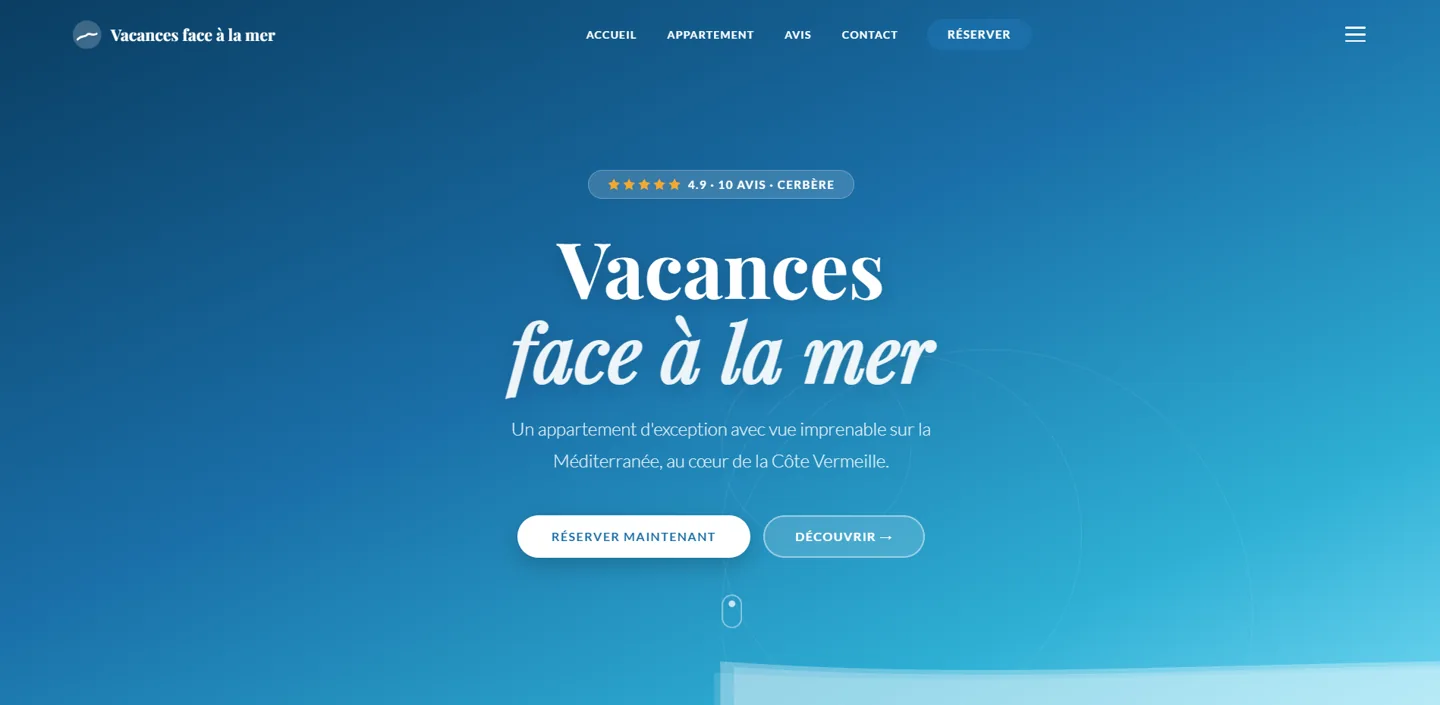 Vacances face à la mer website preview