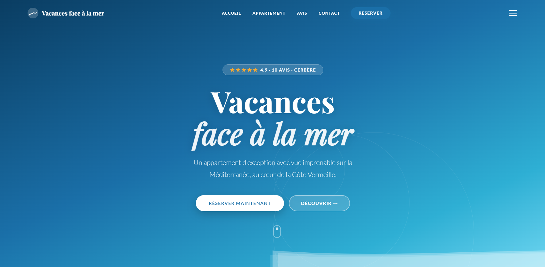 Vacances face à la mer